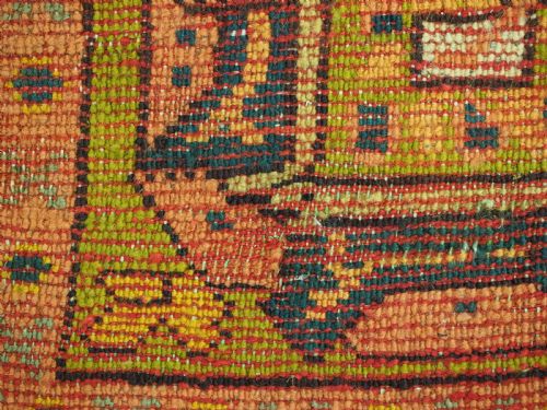 ANTIQUE TURKISH OUSHAK CARPET OF SCARCE DESIGN WITH RARE GREEN FIELD CIRCA 1890 - ADDITIONAL PHOTO 16