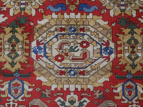 ANTIQUE RUG IN THE STYLE OF A CAUCASIAN KARABAGH 18TH CENTURY 'BLOSSOM' RUG CIRCA 1920 - ADDITIONAL PHOTO 8