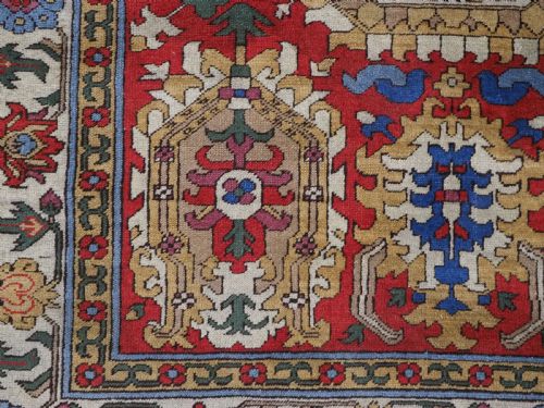 ANTIQUE RUG IN THE STYLE OF A CAUCASIAN KARABAGH 18TH CENTURY 'BLOSSOM' RUG CIRCA 1920 - ADDITIONAL PHOTO 12