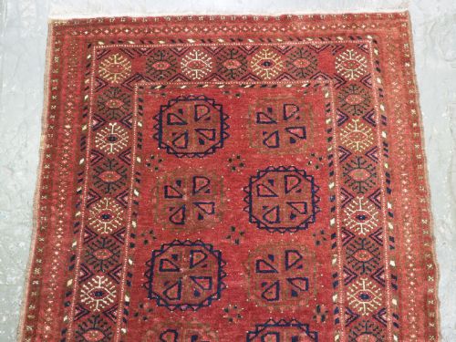 ANTIQUE AFGHAN VILLAGE RUG OF TRADITIONAL DESIGN WARM COLOURS CIRCA 1920 - ADDITIONAL PHOTO 2