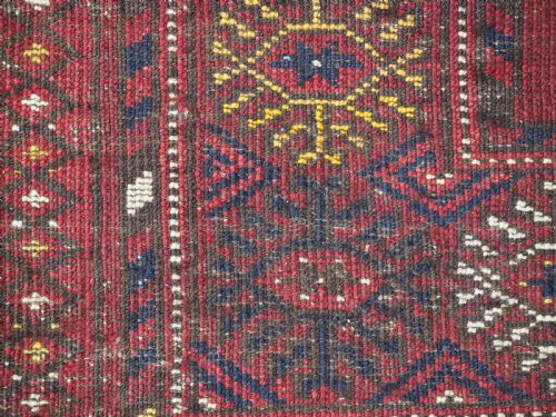 ANTIQUE AFGHAN VILLAGE RUG OF TRADITIONAL DESIGN WARM COLOURS CIRCA 1920 - ADDITIONAL PHOTO 9