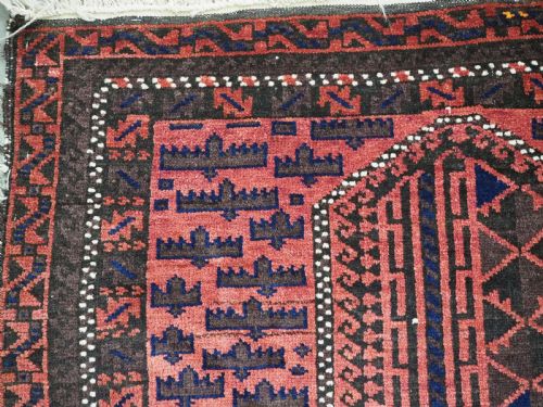 ANTIQUE AFGHAN VILLAGE PRAYER RUG WITH INTERESTING DESIGN CIRCA 1920 - ADDITIONAL PHOTO 5