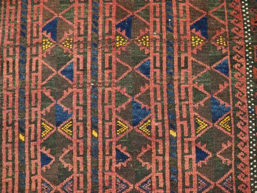 ANTIQUE AFGHAN VILLAGE PRAYER RUG WITH INTERESTING DESIGN CIRCA 1920 - ADDITIONAL PHOTO 8