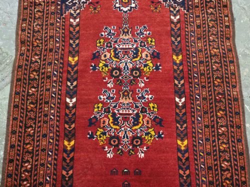 ANTIQUE AFGHAN KIZIL AYAK MOSQUE PRAYER RUG WITH DOUBLE LANTERN CIRCA 1920 - ADDITIONAL PHOTO 3