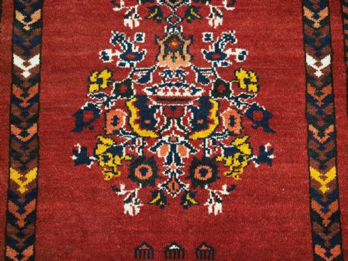 ANTIQUE AFGHAN KIZIL AYAK MOSQUE PRAYER RUG WITH DOUBLE LANTERN CIRCA 1920 - ADDITIONAL PHOTO 10