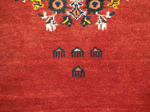 ANTIQUE AFGHAN KIZIL AYAK MOSQUE PRAYER RUG WITH DOUBLE LANTERN CIRCA 1920 - ADDITIONAL PHOTO 11