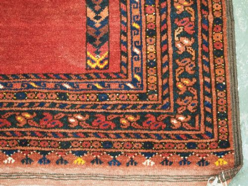 ANTIQUE AFGHAN KIZIL AYAK MOSQUE PRAYER RUG WITH DOUBLE LANTERN CIRCA 1920 - ADDITIONAL PHOTO 12
