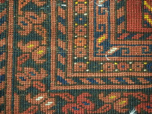 ANTIQUE AFGHAN KIZIL AYAK MOSQUE PRAYER RUG WITH DOUBLE LANTERN CIRCA 1920 - ADDITIONAL PHOTO 13