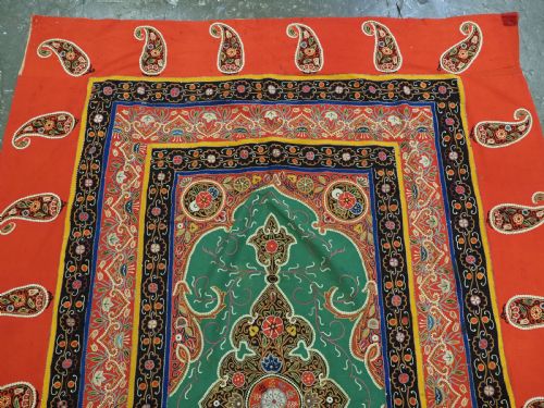 ANTIQUE PERSIAN RASHT EMBROIDERY SILK FELT APPLIQUE WORK CIRCA 1900 - ADDITIONAL PHOTO 2