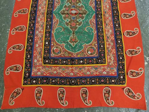 ANTIQUE PERSIAN RASHT EMBROIDERY SILK FELT APPLIQUE WORK CIRCA 1900 - ADDITIONAL PHOTO 5