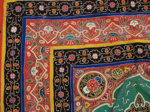 ANTIQUE PERSIAN RASHT EMBROIDERY SILK FELT APPLIQUE WORK CIRCA 1900 - ADDITIONAL PHOTO 8