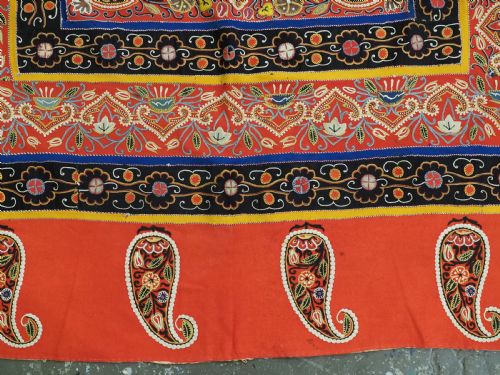 ANTIQUE PERSIAN RASHT EMBROIDERY SILK FELT APPLIQUE WORK CIRCA 1900 - ADDITIONAL PHOTO 14