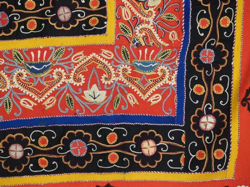 ANTIQUE PERSIAN RASHT EMBROIDERY SILK FELT APPLIQUE WORK CIRCA 1900 - ADDITIONAL PHOTO 15