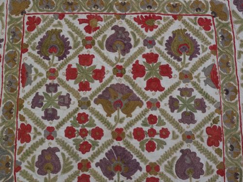 VINTAGE UZBEK BUKHARA REGION SUZANI TRADITIONAL DESIGN CIRCA 1930 - ADDITIONAL PHOTO 8