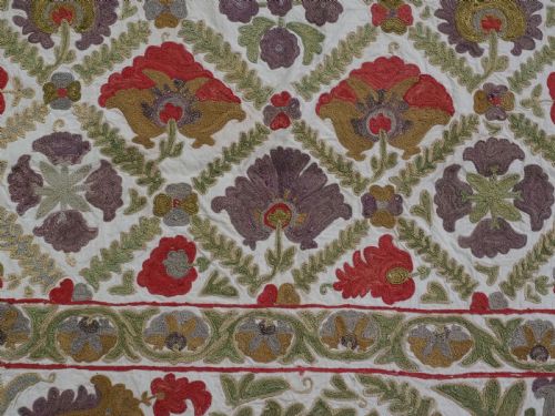 VINTAGE UZBEK BUKHARA REGION SUZANI TRADITIONAL DESIGN CIRCA 1930 - ADDITIONAL PHOTO 10