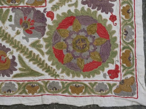 VINTAGE UZBEK BUKHARA REGION SUZANI TRADITIONAL DESIGN CIRCA 1930 - ADDITIONAL PHOTO 12