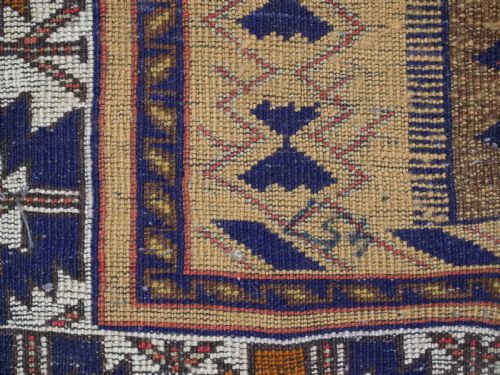 VINTAGE AFGHAN TAIMANI SISTAN BALUCH PRAYER RUG MIXED TECHNIQUE CAMEL WOOL CIRCA 1930 - ADDITIONAL PHOTO 12