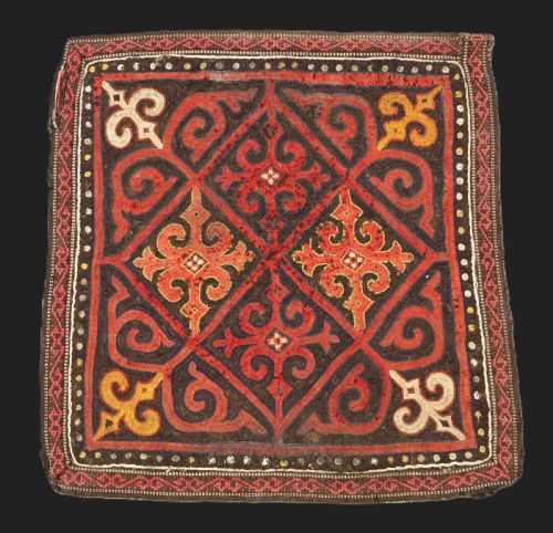 ANTIQUE KIRGHIZ EMBROIDERED FELT PANEL CIRCA 1900