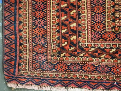 ANTIQUE TEKKE TURKMEN TORBA FACE WITH FOUR CHUVAL GULS CIRCA 1880 - ADDITIONAL PHOTO 4