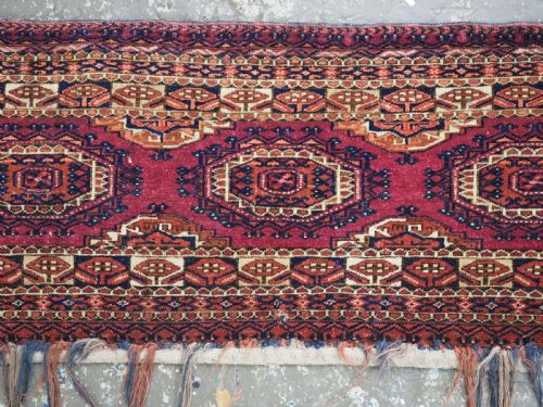 ANTIQUE TEKKE TURKMEN TORBA FACE WITH THREE 'SALOR' GULS CIRCA 1880 - ADDITIONAL PHOTO 3