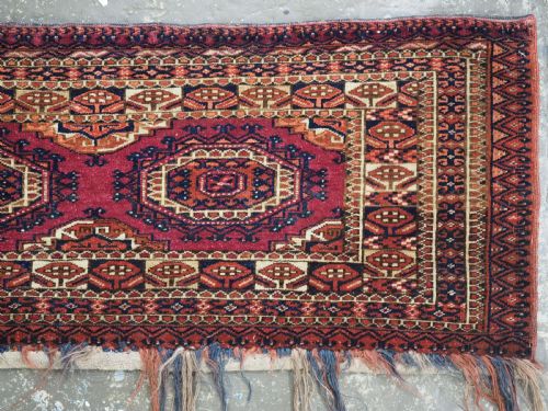 ANTIQUE TEKKE TURKMEN TORBA FACE WITH THREE 'SALOR' GULS CIRCA 1880 - ADDITIONAL PHOTO 4