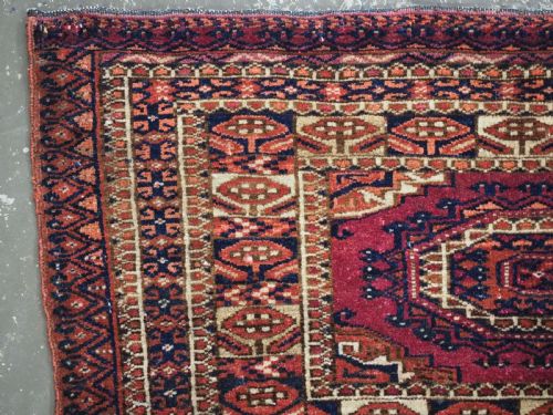 ANTIQUE TEKKE TURKMEN TORBA FACE WITH THREE 'SALOR' GULS CIRCA 1880 - ADDITIONAL PHOTO 5
