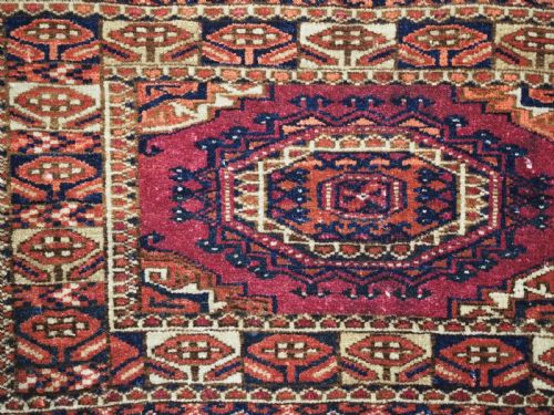 ANTIQUE TEKKE TURKMEN TORBA FACE WITH THREE 'SALOR' GULS CIRCA 1880 - ADDITIONAL PHOTO 7