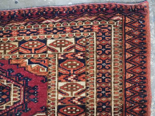 ANTIQUE TEKKE TURKMEN TORBA FACE WITH THREE 'SALOR' GULS CIRCA 1880 - ADDITIONAL PHOTO 9