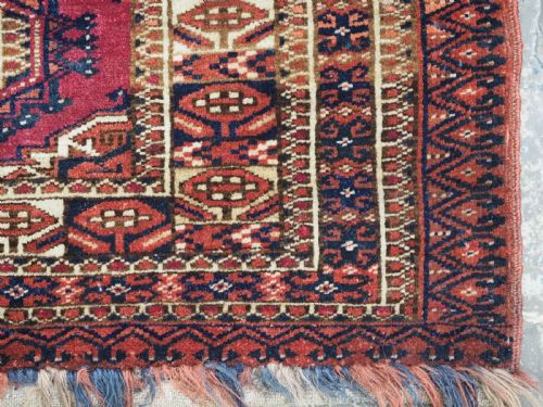 ANTIQUE TEKKE TURKMEN TORBA FACE WITH THREE 'SALOR' GULS CIRCA 1880 - ADDITIONAL PHOTO 10
