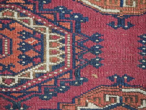 ANTIQUE TEKKE TURKMEN TORBA FACE WITH THREE 'SALOR' GULS CIRCA 1880 - ADDITIONAL PHOTO 11