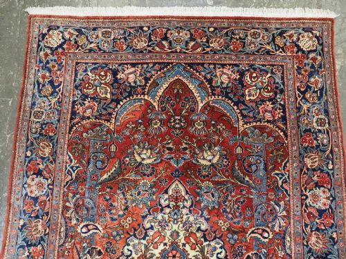 ANTIQUE PERSIAN KASHAN PRAYER RUG WITH SUPERB FLORAL DESIGN CIRCA 1920 - ADDITIONAL PHOTO 6