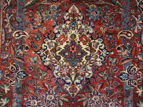 ANTIQUE PERSIAN KASHAN PRAYER RUG WITH SUPERB FLORAL DESIGN CIRCA 1920 - ADDITIONAL PHOTO 9