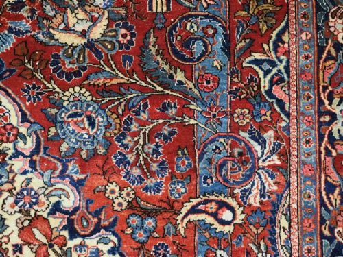 ANTIQUE PERSIAN KASHAN PRAYER RUG WITH SUPERB FLORAL DESIGN CIRCA 1920 - ADDITIONAL PHOTO 10