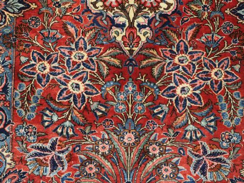 ANTIQUE PERSIAN KASHAN PRAYER RUG WITH SUPERB FLORAL DESIGN CIRCA 1920 - ADDITIONAL PHOTO 11