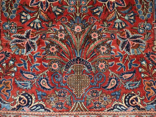 ANTIQUE PERSIAN KASHAN PRAYER RUG WITH SUPERB FLORAL DESIGN CIRCA 1920 - ADDITIONAL PHOTO 12