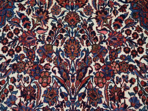 ANTIQUE PERSIAN KASHAN PRAYER RUG WITH FLORAL VASE DESIGN CIRCA 1920 - ADDITIONAL PHOTO 9