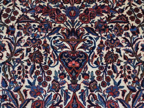 ANTIQUE PERSIAN KASHAN PRAYER RUG WITH FLORAL VASE DESIGN CIRCA 1920 - ADDITIONAL PHOTO 10