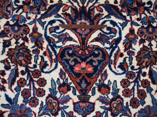 ANTIQUE PERSIAN KASHAN PRAYER RUG WITH FLORAL VASE DESIGN CIRCA 1920 - ADDITIONAL PHOTO 11