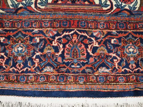 ANTIQUE PERSIAN KASHAN PRAYER RUG WITH FLORAL VASE DESIGN CIRCA 1920 - ADDITIONAL PHOTO 12