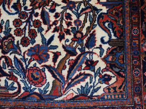 ANTIQUE PERSIAN KASHAN PRAYER RUG WITH FLORAL VASE DESIGN CIRCA 1920 - ADDITIONAL PHOTO 13