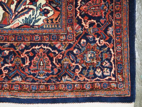 ANTIQUE PERSIAN KASHAN PRAYER RUG WITH FLORAL VASE DESIGN CIRCA 1920 - ADDITIONAL PHOTO 14