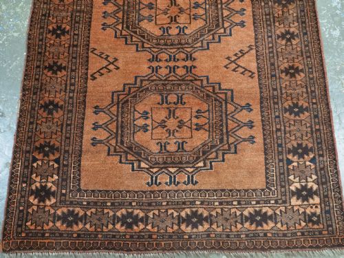 ANTIQUE AFGHAN ERSARI TURKMEN LONG RUG LARGE TURRETED GUL DESIGN CIRCA 1900 - ADDITIONAL PHOTO 5