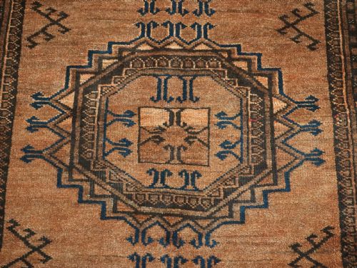 ANTIQUE AFGHAN ERSARI TURKMEN LONG RUG LARGE TURRETED GUL DESIGN CIRCA 1900 - ADDITIONAL PHOTO 10