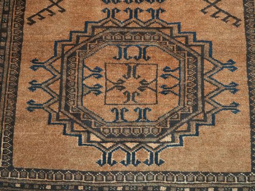 ANTIQUE AFGHAN ERSARI TURKMEN LONG RUG LARGE TURRETED GUL DESIGN CIRCA 1900 - ADDITIONAL PHOTO 12