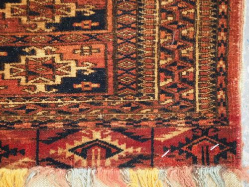 ANTIQUE TEKKE TURKMEN TORBA MAFRASH COMPLTE WITH BACK CIRCA 1880 - ADDITIONAL PHOTO 7