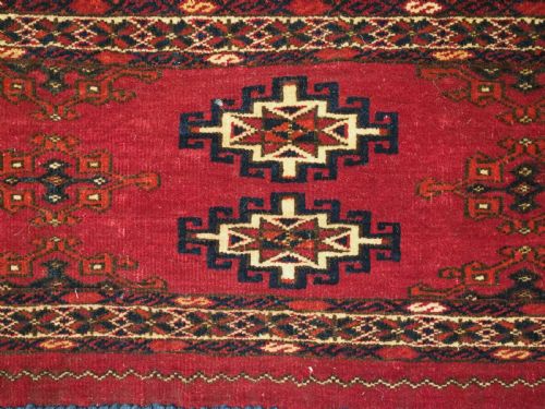 ANTIQUE SARYK TURKMEN TORBA IN A CLASSIC 'SALOR' DESIGN CIRCA 1880 - ADDITIONAL PHOTO 5