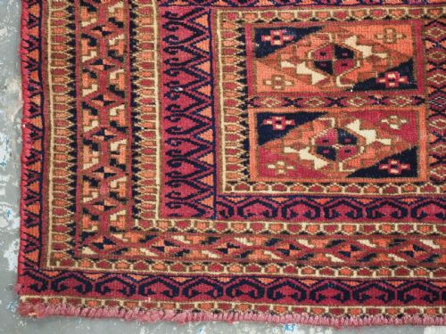 ANTIQUE TEKKE TURKMEN TORBA MAFRASH FACE WITH 'AINA GUL' DESIGN CIRCA 1880 - ADDITIONAL PHOTO 5