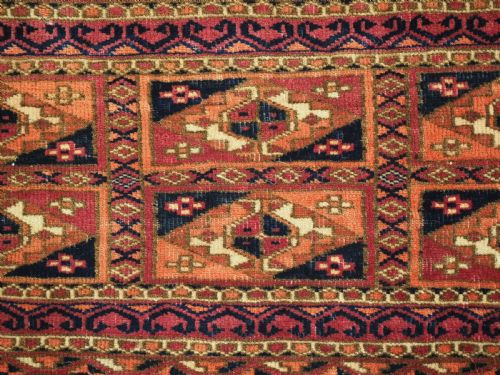 ANTIQUE TEKKE TURKMEN TORBA MAFRASH FACE WITH 'AINA GUL' DESIGN CIRCA 1880 - ADDITIONAL PHOTO 6