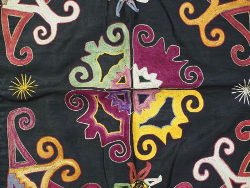 ANTIQUE UZBEK LAKAI TRIBE ILGICH DOWRY EMBROIDERY FOR WALL HANGING CIRCA 1900 - ADDITIONAL PHOTO 5