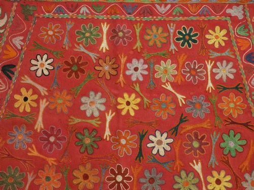 ANTIQUE UZBEK LAKAI TRIBAL EMBROIDERED HORSE COVER SADDLE RUG CIRCA 1920 - ADDITIONAL PHOTO 6